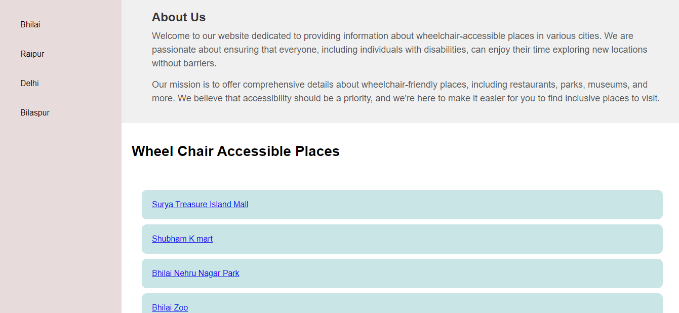 Wheel Chair Accessible Places